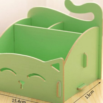 Intra απο ξύλο plywood 3mm-4mm πάχος – ξύλο πολυλειτουργικό κουτί αποθήκευσης Cute Cat Pencil Holder 40x40 cm INTRAVECTRY-MY558497 - Image 1