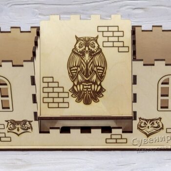 Intra απο ξύλο plywood 3mm-4mm πάχος – Μολυβοθήκη Fortress με ξύλο βάσης τηλεφώνου 15x20 cm INTRAVECTRY-MY551302 - Image 1