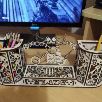 Intra απο ξύλο plywood 3mm-4mm πάχος – ξύλο Biker Desk Organizer 10x10 cm INTRAVECTRY-MY556578 - Image 1