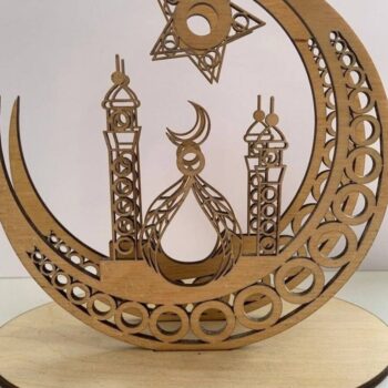 Intra απο ξύλο plywood 3mm-4mm πάχος – ξύλο θήκης χαρτοπετσέτας μισοφέγγαρου Ramadan 20x25 cm INTRAVECTRY-MY558156 - Image 1