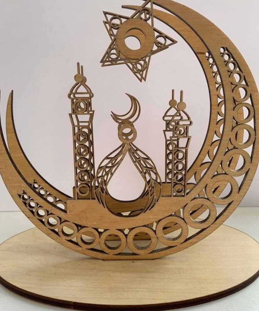 Intra απο ξύλο plywood 3mm-4mm πάχος – ξύλο θήκης χαρτοπετσέτας μισοφέγγαρου Ramadan 20x20 cm INTRAVECTRY-MY559308