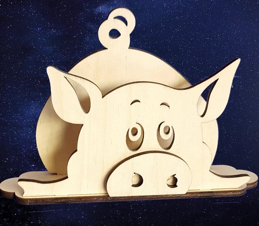 Intra απο ξύλο plywood 3mm-4mm πάχος – Θήκη για χαρτοπετσέτα γουρουνάκι για ξύλο τραπεζιού 30x30 cm INTRAVECTRY-MY551320