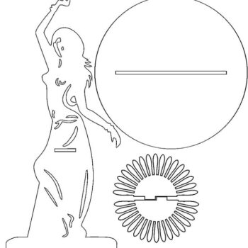 Intra απο ξύλο plywood 3mm-4mm πάχος – ξύλο θήκης χαρτοπετσέτας σιλουέτας για κορίτσι 40x40 cm INTRAVECTRY-MY558160 - Image 2