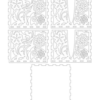 Intra απο ξύλο plywood 3mm-4mm πάχος – ξύλο θήκης για χαρτοπετσέτα με μοτίβο λουλουδιών 20x25 cm INTRAVECTRY-MY551325 - Image 4