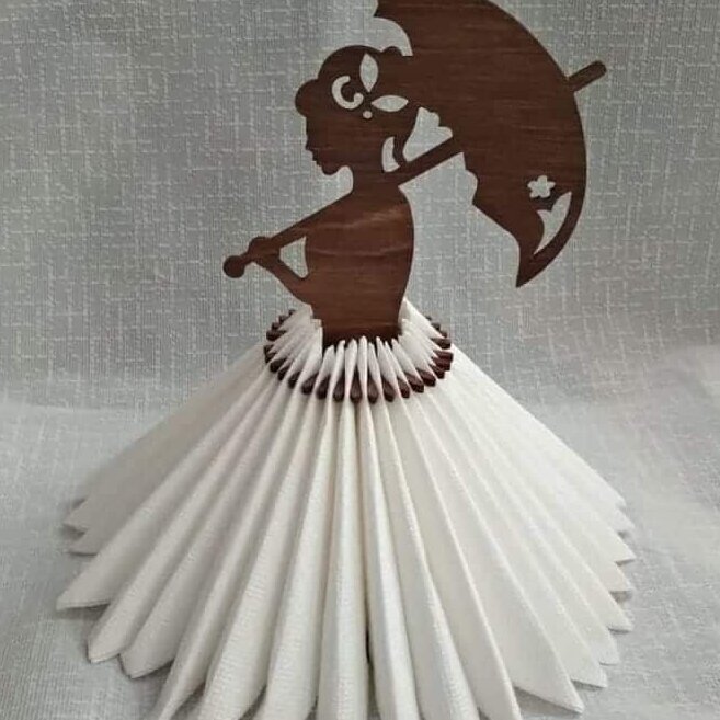 Intra απο ξύλο plywood 3mm-4mm πάχος – ξύλο Ξύλινης θήκης για χαρτοπετσέτα ομπρέλας για γυναίκα 12x15 cm INTRAVECTRY-MY551335