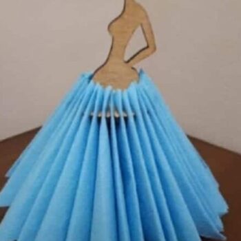 Intra απο ξύλο plywood 3mm-4mm πάχος – ξύλο θήκης χαρτοπετσέτας για κορίτσι 12x15 cm INTRAVECTRY-MY558178 - Image 1