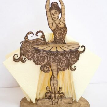 Intra απο ξύλο plywood 3mm-4mm πάχος – ξύλο θήκης χαρτοπετσέτας χορού Ballerina Opera Dance 10x10 cm INTRAVECTRY-MY558185 - Image 1