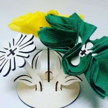 Intra απο ξύλο plywood 3mm-4mm πάχος – Ξύλινη θήκη για χαρτοπετσέτα λουλουδιών 25x25 cm INTRAVECTRY-MY551351 - Image 1