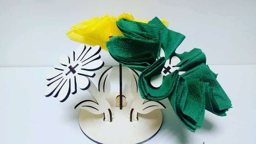 Intra απο ξύλο plywood 3mm-4mm πάχος – Ξύλινη θήκη για χαρτοπετσέτα λουλουδιών 25x25 cm INTRAVECTRY-MY551351