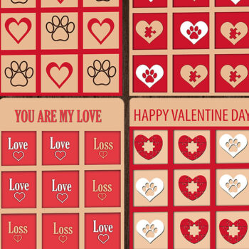 Intra απο ξύλο plywood 3mm-4mm πάχος – Πακέτο κοπής με λέιζερ για τα δάχτυλα του Αγίου Βαλεντίνου Δίασταση  20x20 cm INTRAFABR-51189046 - Image 1