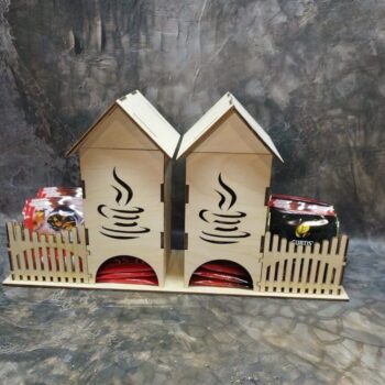 Intra απο ξύλο plywood 3mm-4mm πάχος – Διπλό Tea House για φακελάκια τσαγιού μιας χρήσης 45x50 cm INTRAVECTRY-MY557816 - Image 2