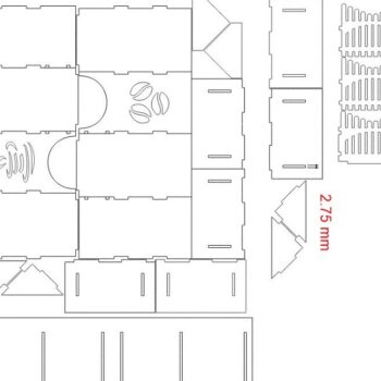 Intra απο ξύλο plywood 3mm-4mm πάχος – Διπλό Tea House για φακελάκια τσαγιού μιας χρήσης 45x50 cm INTRAVECTRY-MY557816 - Image 3