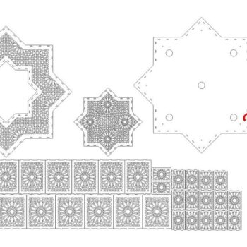 Intra απο ξύλο plywood 3mm-4mm πάχος – Μαροκινό Φωτιστικό Κρεμαστό Πολυέλαιος 25x25 cm INTRAVECTRY-MY553847 - Image 2