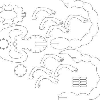 Intra απο ξύλο plywood 3mm-4mm πάχος – ξύλο Scorpion Mini Bar DXF 12x15 cm INTRAVECTRY-MY555308 - Image 2