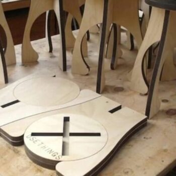 Intra απο ξύλο plywood 3mm-4mm πάχος – ξύλο 3D παζλ Στρογγυλό σκαμπό DXF 50x60 cm INTRAVECTRY-MY555343 - Image 2