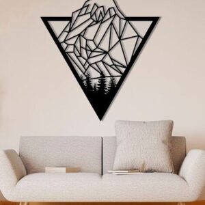 Intra απο ξύλο plywood 3mm-4mm πάχος – ξύλο DXF Art Wall Art Panel Triangle Mountains 15x15 cm INTRAVECTRY-MY552324