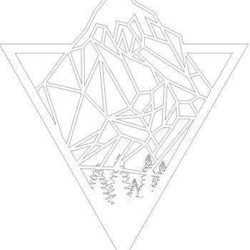 Intra απο ξύλο plywood 3mm-4mm πάχος – ξύλο DXF Art Wall Art Panel Triangle Mountains 15x15 cm INTRAVECTRY-MY552324 - Image 2