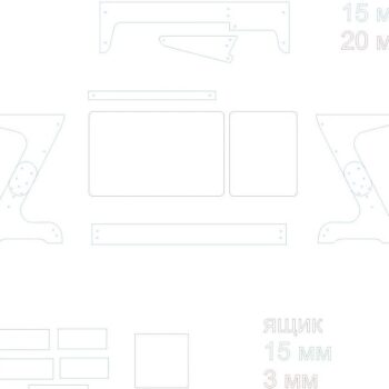 Intra απο ξύλο plywood 3mm-4mm πάχος – Μοντέρνο γραφείο CNC με συρτάρι ξύλο DXF 20x25 cm INTRAVECTRY-MY560263 - Image 3