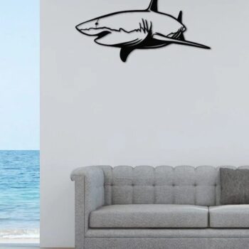 Intra απο ξύλο plywood 3mm-4mm πάχος – ξύλο Shark Metal Art Decor DXF 40x40 cm INTRAVECTRY-MY557216 - Image 1
