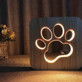 Intra απο ξύλο plywood 3mm-4mm πάχος – Ξύλινη λυχνία LED Dog Paw για Παιδικό Υπνοδωμάτιο ξύλο DXF 15x15 cm INTRAVECTRY-MY555569 - Image 1