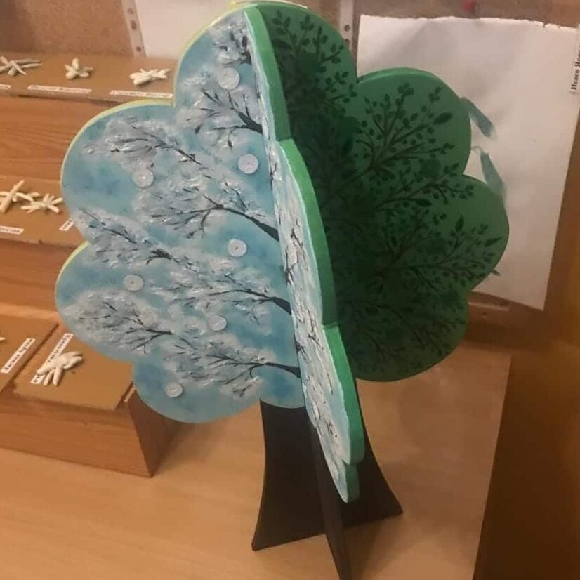 Intra απο ξύλο plywood 3mm-4mm πάχος – ξύλο 3D Interlocking Tree DXF Four Season 3D 15x15 cm INTRAVECTRY-MY560528