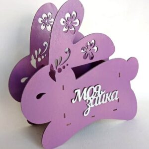 Intra απο ξύλο plywood 3mm-4mm πάχος – ξύλο Wood Bunny Cache Pot for Flowers 20x20 cm INTRAVECTRY-MY552436
