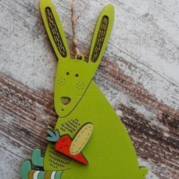Intra απο ξύλο plywood 3mm-4mm πάχος – Διακοσμητικό ξύλο Happy Rabbit Hare 25x25 cm INTRAVECTRY-MY555880 - Image 1
