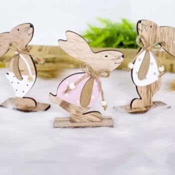 Intra απο ξύλο plywood 3mm-4mm πάχος – Ξύλινο Διακοσμητικό Κρεμαστό Κουνέλι 30x30 cm INTRAVECTRY-MY555881 - Image 1