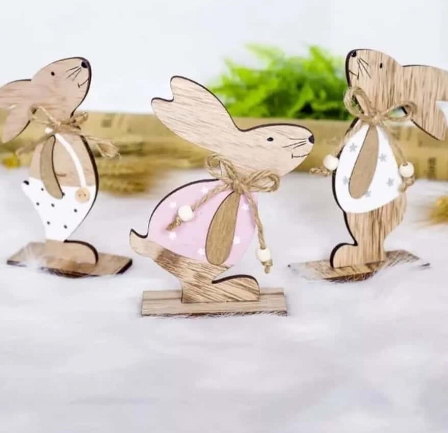 Intra απο ξύλο plywood 3mm-4mm πάχος – Ξύλινο Διακοσμητικό Κρεμαστό Κουνέλι 30x30 cm INTRAVECTRY-MY555881