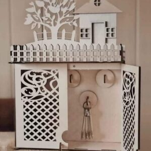 Intra απο ξύλο plywood 3mm-4mm πάχος – ξύλο σχεδίασης Ξύλινου Μπρελόκ με θέμα το σπίτι 25x30 cm INTRAVECTRY-MY557577