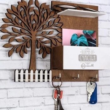 Intra απο ξύλο plywood 3mm-4mm πάχος – ξύλο ράφι θήκης κλειδιού δέντρου 12x15 cm INTRAVECTRY-MY557588 - Image 1