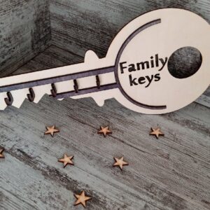 Intra απο ξύλο plywood 3mm-4mm πάχος – Κλειδοθήκη σε σχήμα κλειδιού για ξύλο τοίχου 35x40 cm INTRAVECTRY-MY557594