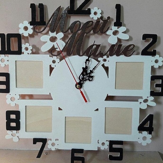 Intra απο ξύλο plywood 3mm-4mm πάχος – Ρολόι τοίχου με ξύλο κορνίζας 20x25 cm INTRAVECTRY-MY554988