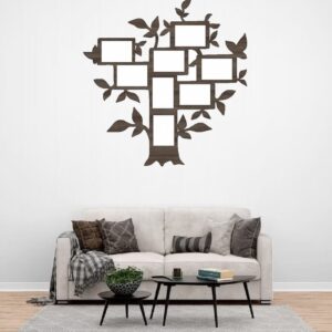 Intra απο ξύλο plywood 3mm-4mm πάχος – Επίπεδο δέντρο με οικογενειακή κορνίζα για ξύλο τοίχου 25x30 cm INTRAVECTRY-MY560511