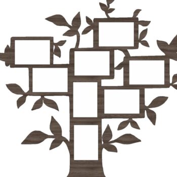 Intra απο ξύλο plywood 3mm-4mm πάχος – Επίπεδο δέντρο με οικογενειακή κορνίζα για ξύλο τοίχου 25x30 cm INTRAVECTRY-MY560511 - Image 2