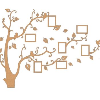 Intra απο ξύλο plywood 3mm-4mm πάχος – Αυτοκόλλητα τοίχου οικογενειακό δέντρο με ξύλο κορνίζες 25x30 cm INTRAVECTRY-MY555400 - Image 2