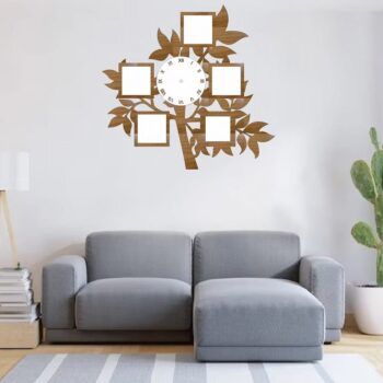 Intra απο ξύλο plywood 3mm-4mm πάχος – Κορνίζα οικογενειακού δέντρου με ξύλο ρολογιού 10x10 cm INTRAVECTRY-MY561054 - Image 1