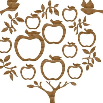Intra απο ξύλο plywood 3mm-4mm πάχος – Οικογενειακό δέντρο με ξύλο κορνίζες Apple 15x20 cm INTRAVECTRY-MY552944 - Image 2