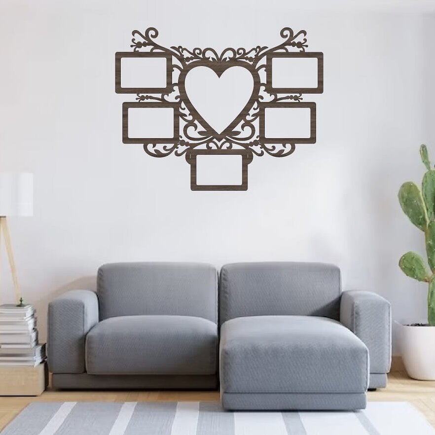 Intra απο ξύλο plywood 3mm-4mm πάχος – ξύλο Κολάζ κορνίζας καρδιών για παντρεμένο ζευγάρι 15x20 cm INTRAVECTRY-MY558605 - Image 1