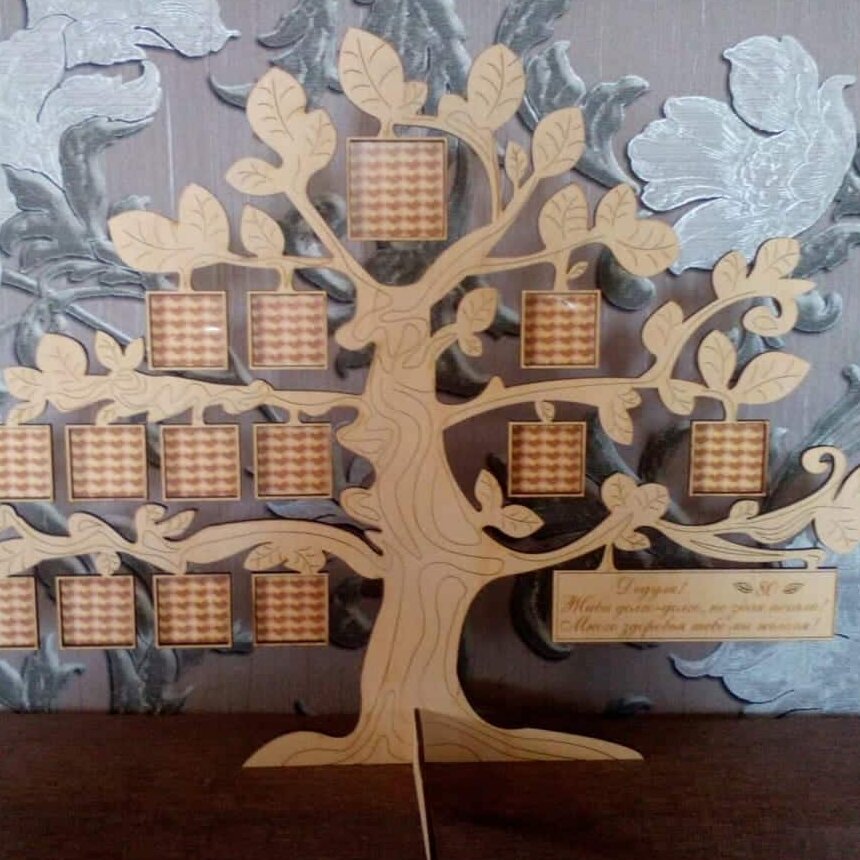 Intra απο ξύλο plywood 3mm-4mm πάχος – Ανεξάρτητο Ξύλινο Οικογενειακό Δέντρο ξύλο φωτογραφιών και μηνυμάτων 35x40 cm INTRAVECTRY-MY560525