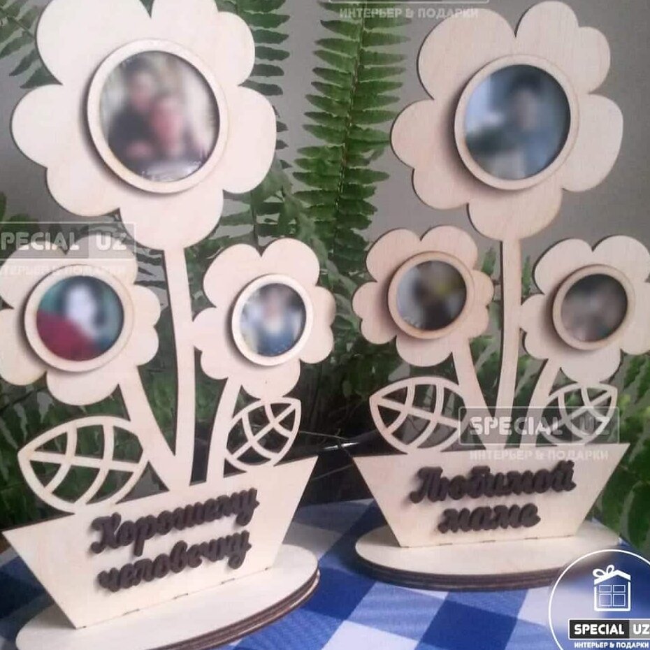 Intra απο ξύλο plywood 3mm-4mm πάχος – Ανεξάρτητο ξύλο κορνίζας με γλάστρα 25x25 cm INTRAVECTRY-MY555587