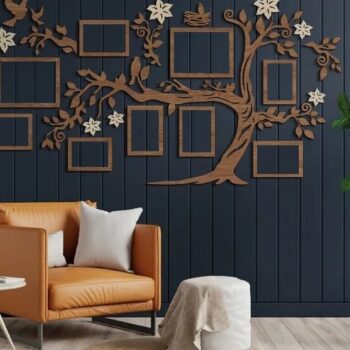 Intra απο ξύλο plywood 3mm-4mm πάχος – Κορνίζα οικογενειακού δέντρου με ξύλο Bird Nest 40x40 cm INTRAVECTRY-MY560873 - Image 1