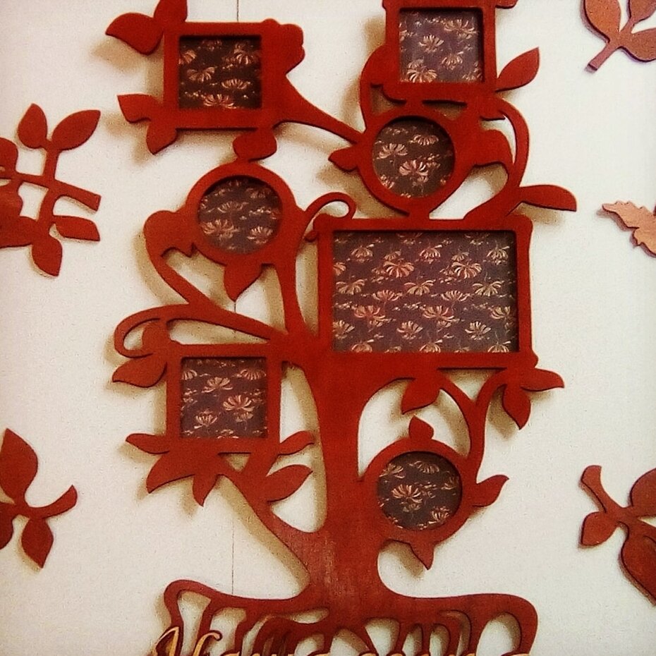 Intra απο ξύλο plywood 3mm-4mm πάχος – ξύλο πλαισίου κολάζ φωτογραφιών πολλαπλών σχημάτων οικογενειακό δέντρο 20x20 cm INTRAVECTRY-MY557387