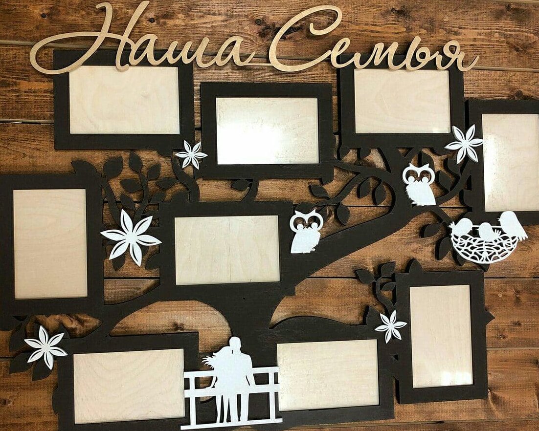 Intra απο ξύλο plywood 3mm-4mm πάχος – Το ξύλο μας με κορνίζα για το οικογενειακό δέντρο 40x45 cm INTRAVECTRY-MY552978