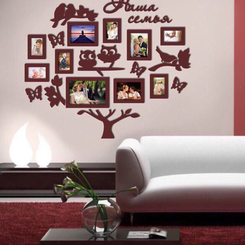 Intra απο ξύλο plywood 3mm-4mm πάχος – Κορνίζα οικογενειακού δέντρου με ξύλο για κουκουβάγιες και πουλιά 25x30 cm INTRAVECTRY-MY558643