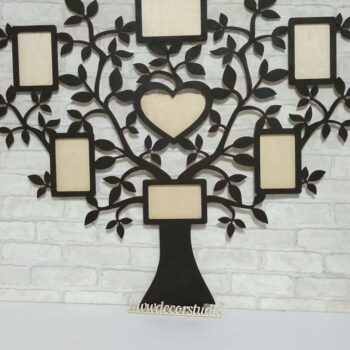 Intra απο ξύλο plywood 3mm-4mm πάχος – Οικογενειακό δέντρο με 7 ξύλο κορνίζας φωτογραφιών 25x30 cm INTRAVECTRY-MY557396 - Image 1