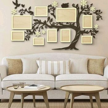 Intra απο ξύλο plywood 3mm-4mm πάχος – ξύλο διακόσμησης τοίχου με κορνίζα οικογενειακού δέντρου 15x15 cm INTRAVECTRY-MY556398 - Image 1