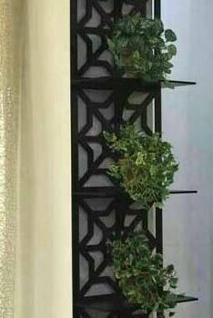 Intra απο ξύλο plywood 3mm-4mm πάχος – Πλωτό κατακόρυφο ράφι τοίχου 4 επιπέδων 30x35 cm INTRAVECTRY-MY557119 - Image 1