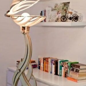 Intra απο ξύλο plywood 3mm-4mm πάχος – Ξύλινο ρυθμιζόμενο φωτιστικό δαπέδου από κοχύλι 25x25 cm INTRAVECTRY-MY557904