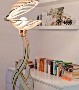 Intra απο ξύλο plywood 3mm-4mm πάχος – Ξύλινο ρυθμιζόμενο φωτιστικό δαπέδου από κοχύλι 30x35 cm INTRAVECTRY-MY559296 - Image 1